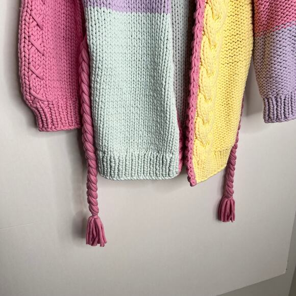 LoveShackFancy Horatio Oversized Cardigan Sweater Tassel Long Womens XS Rare - Picture 13 of 16